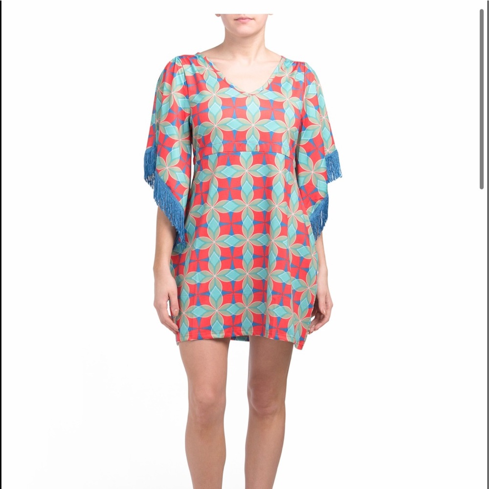 NWT Tracy Negoshian fringed felicity dress Sz XS